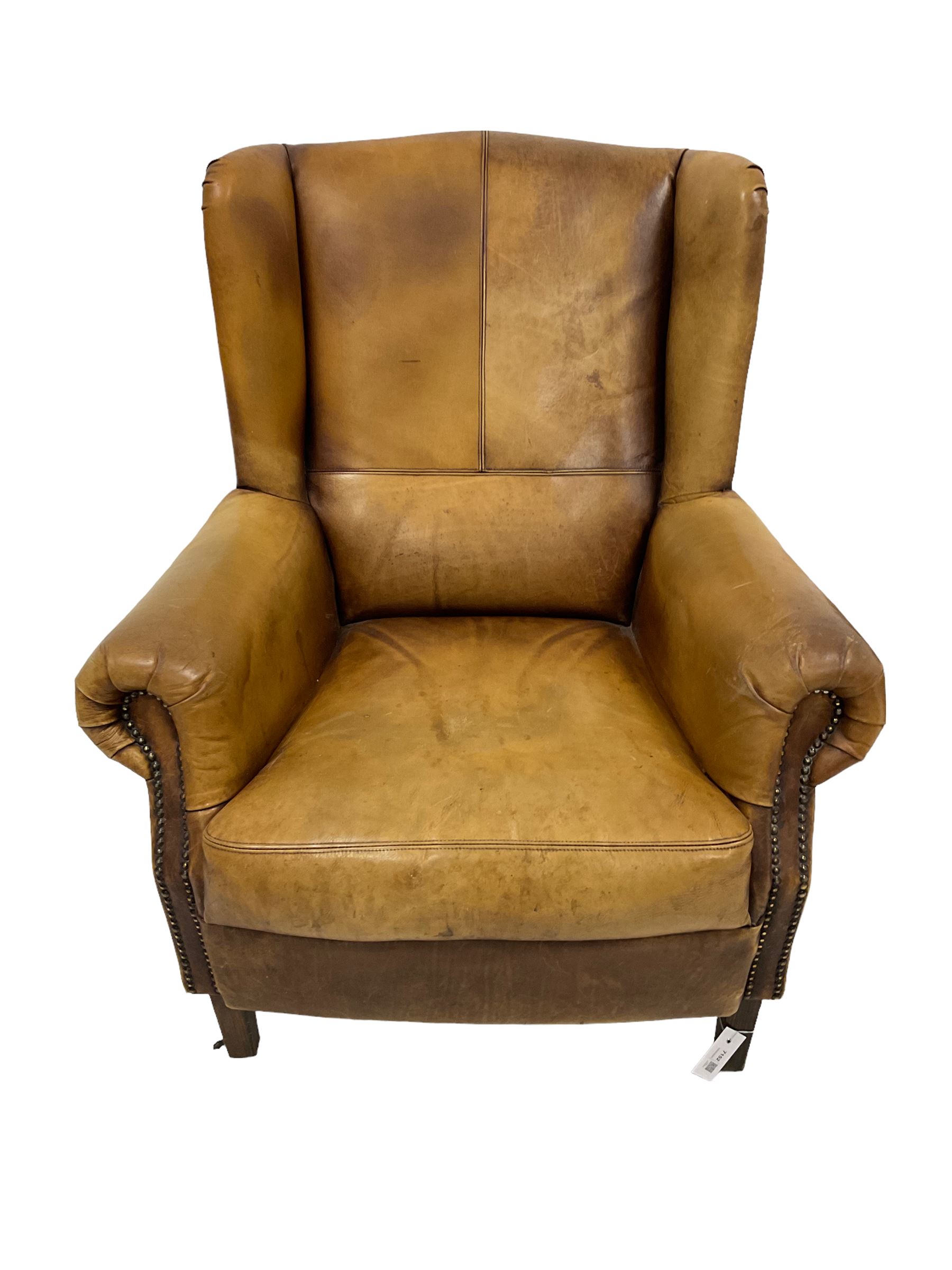 Georgian design wingback armchair - Image 7 of 7