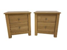 Pair rectangular bedside chests