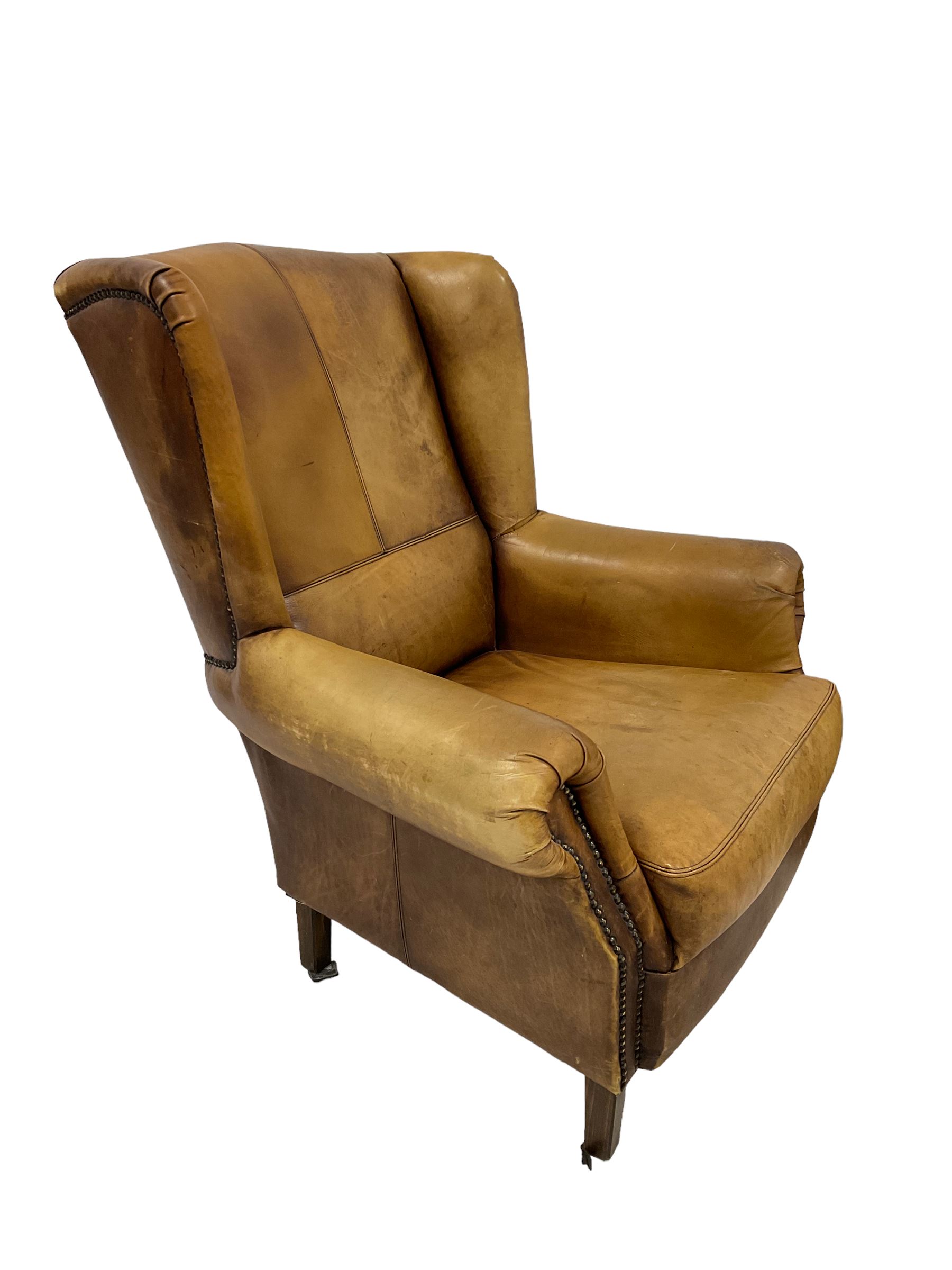 Georgian design wingback armchair - Image 3 of 7