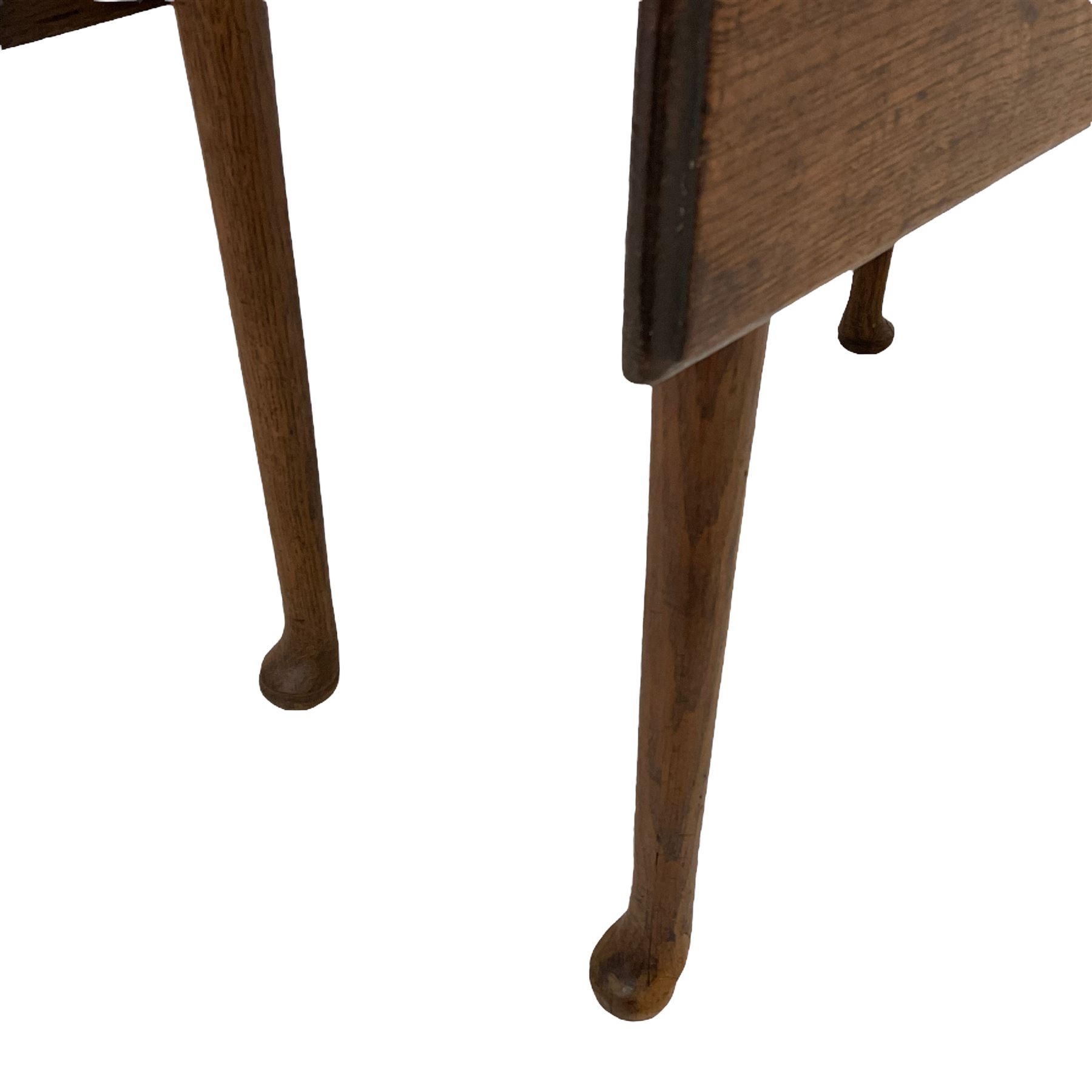 19th century oak gate-leg drop leaf table - Image 3 of 4