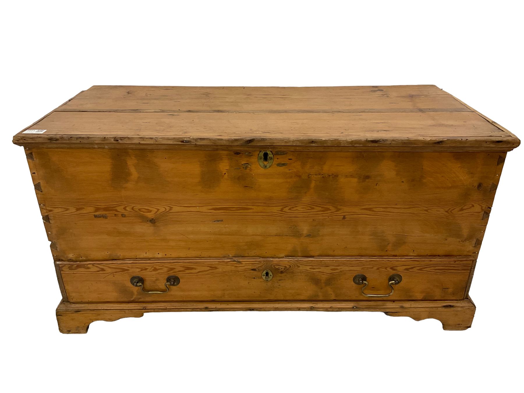 Late 19th century rustic pine mule chest