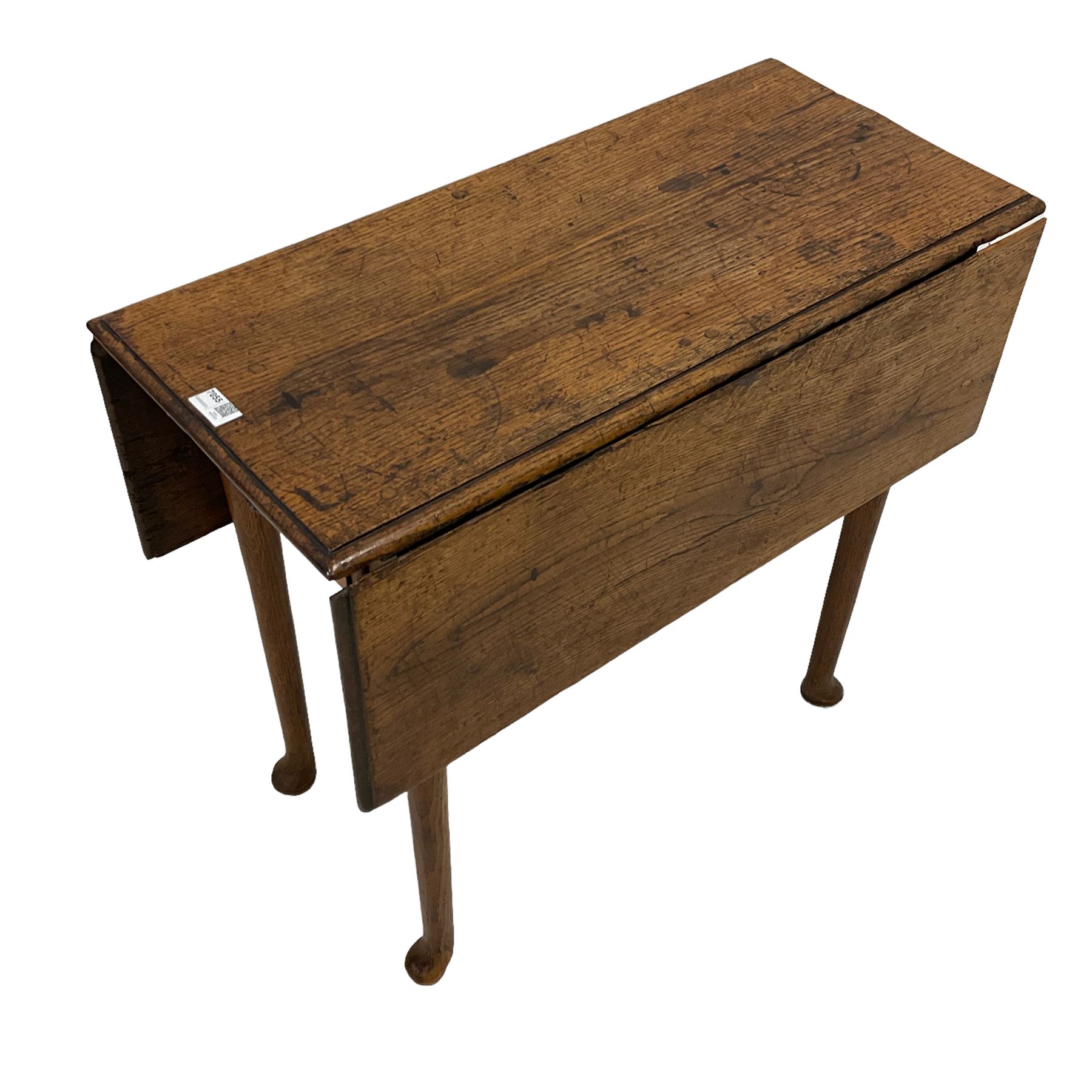 19th century oak gate-leg drop leaf table - Image 4 of 4