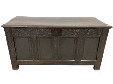 18th century dark oak coffer or chest