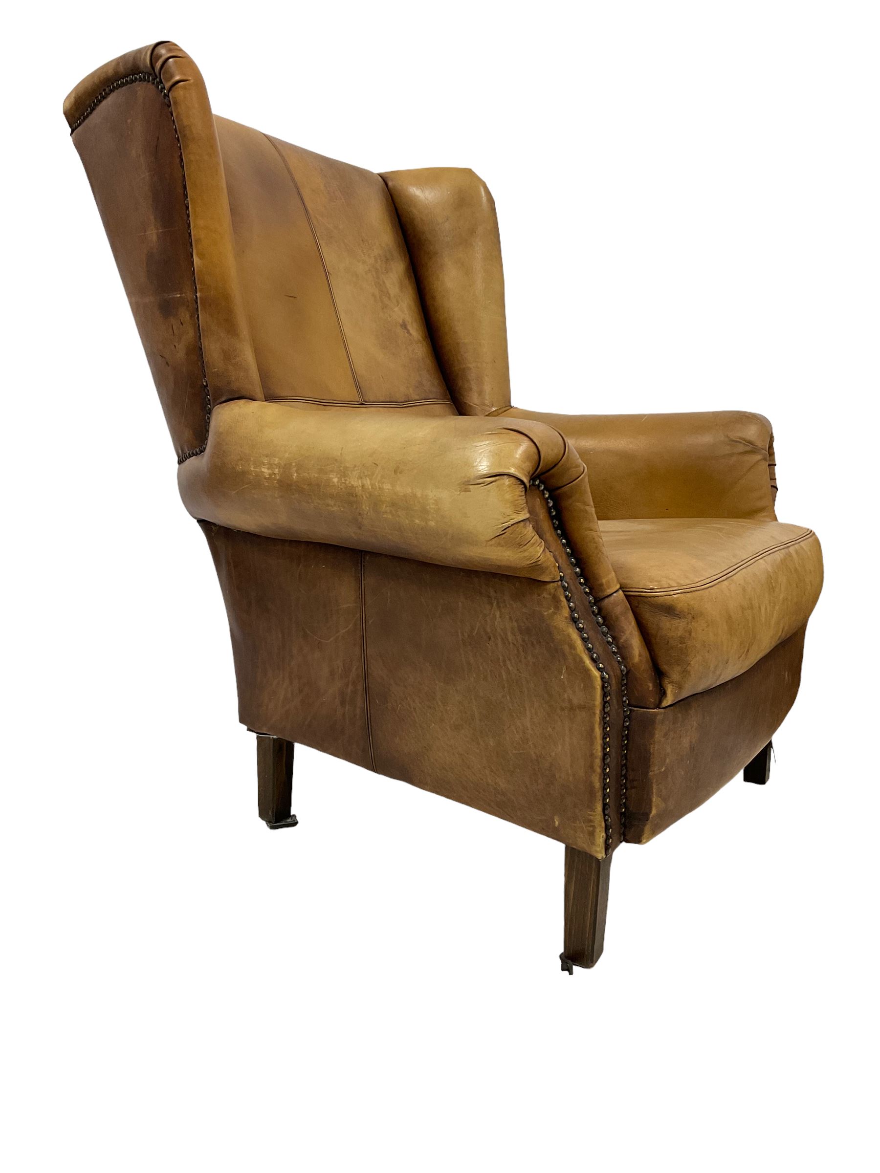 Georgian design wingback armchair - Image 2 of 7