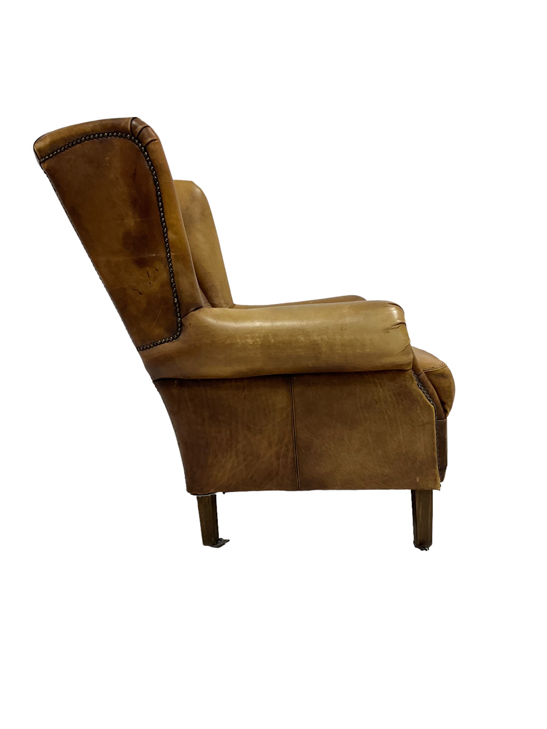 Georgian design wingback armchair - Image 4 of 7