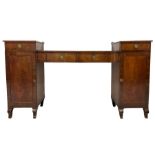 Regency mahogany twin pedestal sideboard