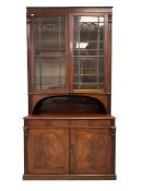 Late Regency mahogany secretaire bookcase