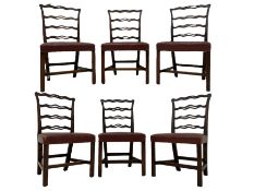 Set six Hepplewhite design mahogany dining chairs
