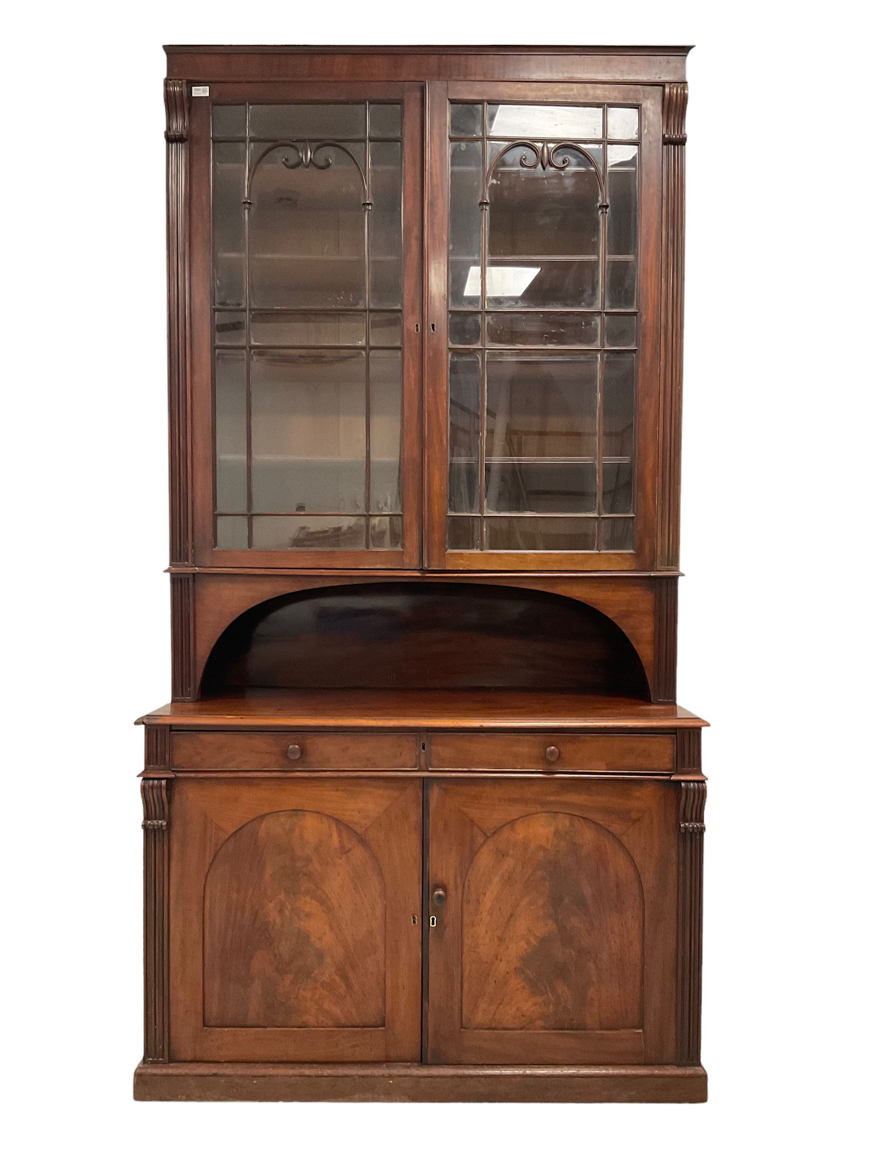 Late Regency mahogany secretaire bookcase - Image 7 of 7