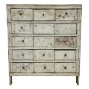 Late 20th century painted pine multi-drawer chest