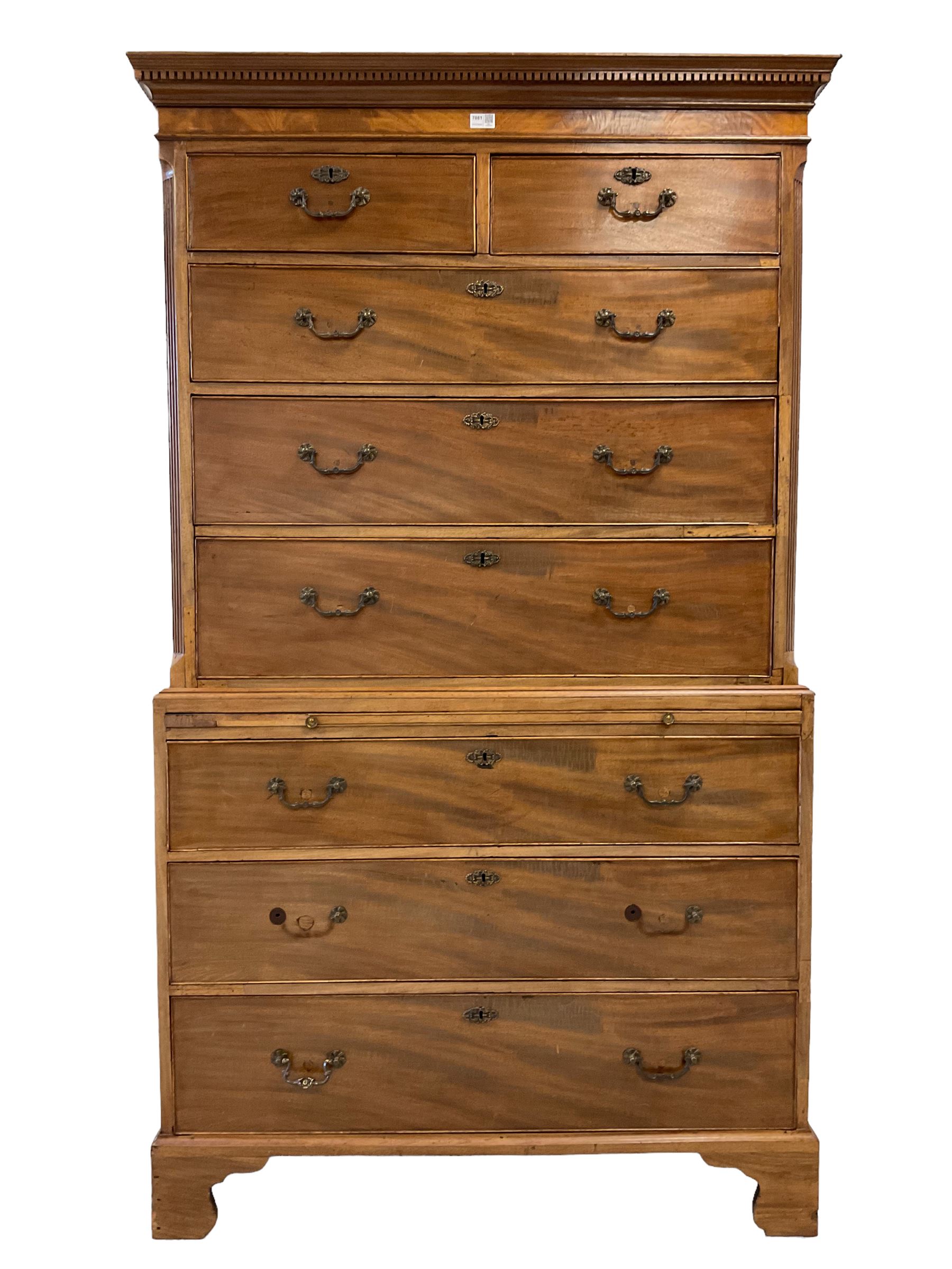 George III mahogany chest-on-chest