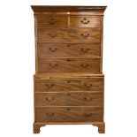 George III mahogany chest-on-chest