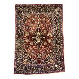 Persian Hamadan red ground rug