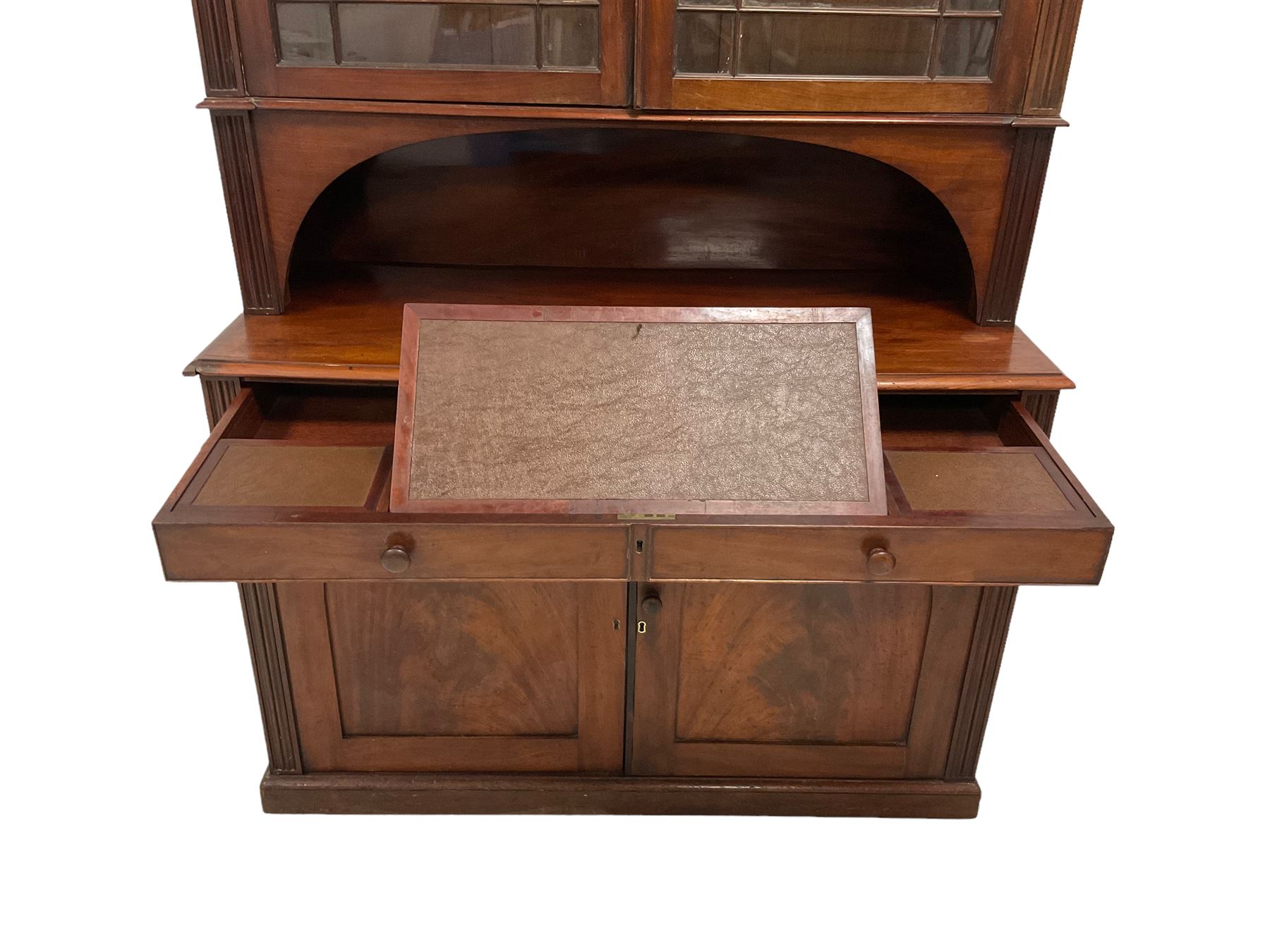 Late Regency mahogany secretaire bookcase - Image 3 of 7