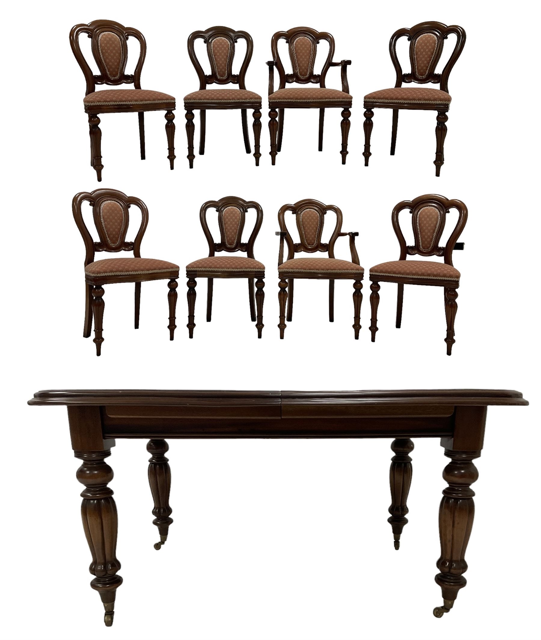 Victorian design mahogany extending dining table