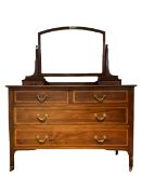 Edwardian inlaid mahogany dressing chest