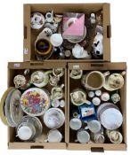Quantity of ceramics in a box to include Stafforshire Shorter jugs