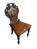 19th century oak hall chair