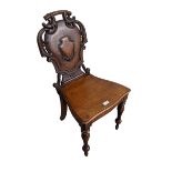 19th century oak hall chair