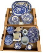 Rington's Willow pattern tea caddies jugs etc. together with earlier willow pattern plates etc. in t