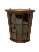 Small Georgian design wall hanging corner cabinet with glazed door