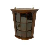 Small Georgian design wall hanging corner cabinet with glazed door