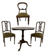 Pair early 20th century mahogany dining chairs