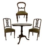 Pair early 20th century mahogany dining chairs