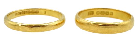 Two 22ct gold wedding bands