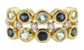 9ct gold round sapphire