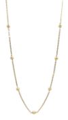 9ct gold ball and rectangular link chain necklace