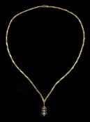 9ct gold graduating three stone round brilliant cut diamond necklace