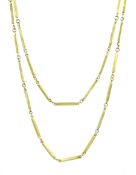 9ct gold textured bar link chain necklace