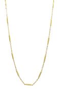 18ct gold textured bar and circular link necklace