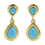 Pair of 9ct gold turquoise stud earrings