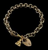 Early 20th century low carat gold link bracelet