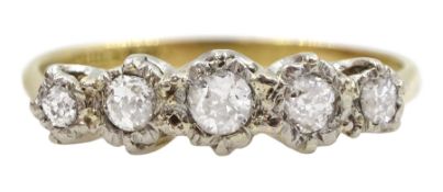 Early 20th century gold five stone old cut diamond ring