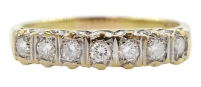 9ct gold seven stone round brilliant cut diamond ring