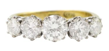 18ct gold five stone round brilliant cut diamond ring