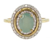 9ct gold oval green stone