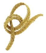 18ct gold plaited link knot design brooch