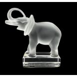 Lalique frosted glass model of an African Elephant