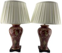 Pair of table lamps of baluster form