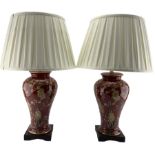 Pair of table lamps of baluster form