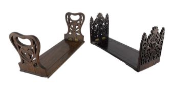 Two Victorian rosewood bookslides with Fretwork ends