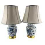 Pair of table lamps of ginger jar form