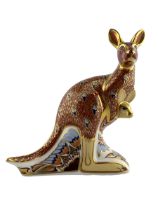 Royal Crown Derby paperweight 'Kangaroo' from the Australian collection with gold stopper