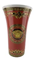 Rosenthal for Versace 'Medusa' pattern cylindrical vase with flared rim