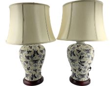 Pair of table lamps of baluster form