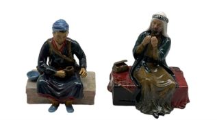 Two Reg Johnson Studio Pottery figures 'Merchant' and 'Egyptian Water Carrier'